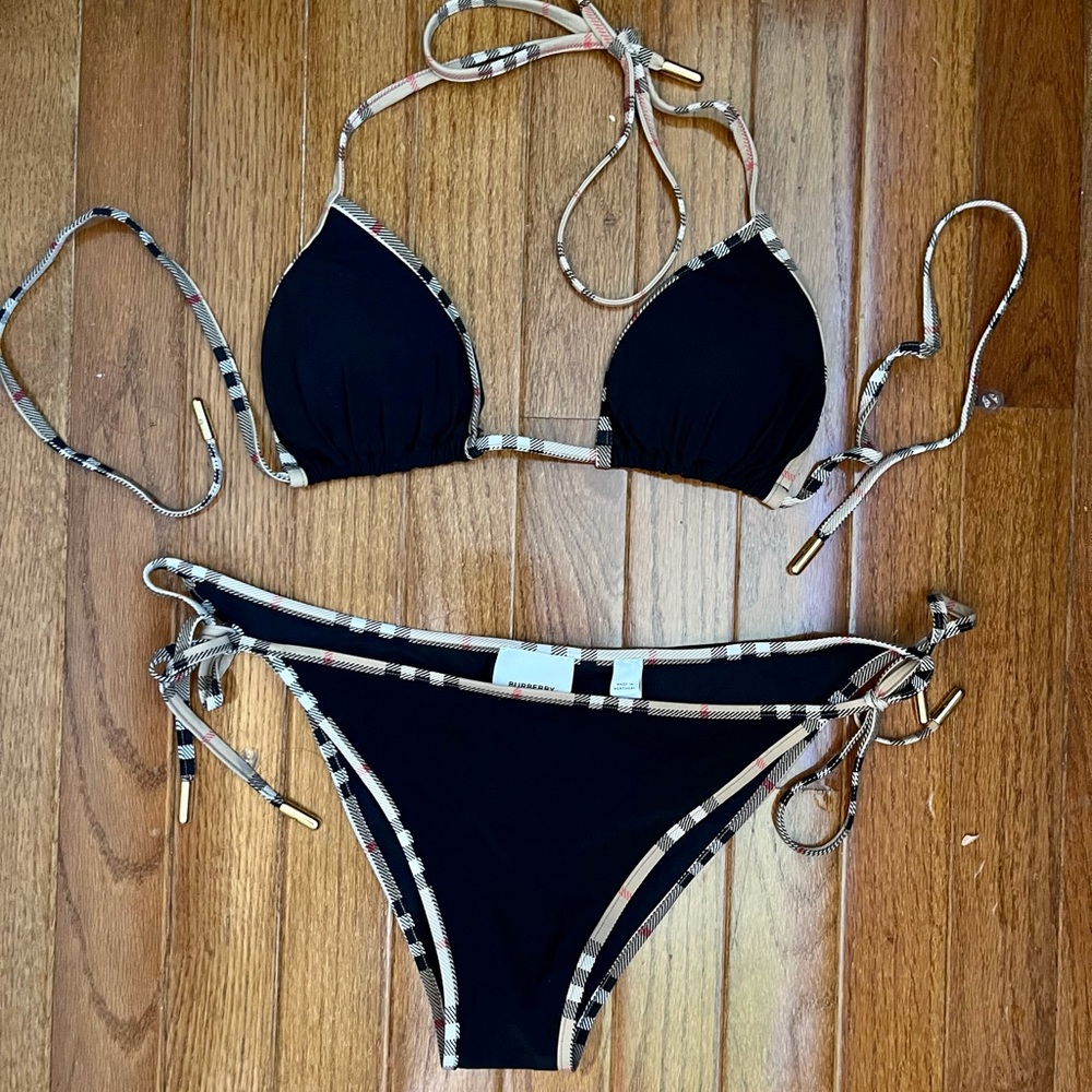Burberry Vintage Check Detail Triangle Bikini